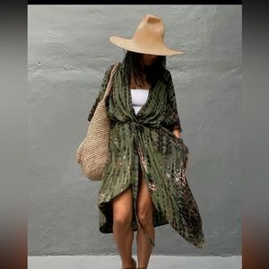 NWOT Olive Green Boho Loose Fit Cover up